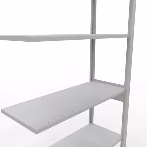 Anbauregal, Fachbodenregal Stecksystem MULTIplus85, 2500 x 1000 x 400 mm (HxBxT), 6 Fachböden, Längenriegel, RAL 7035 lichtgrau von Schulte Lagertechnik mit der Artikelnr. 33046-LR