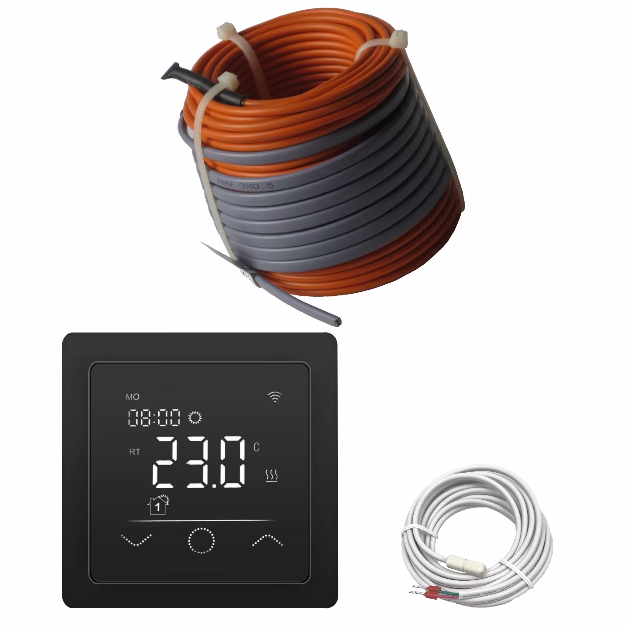 HoWaTech Profi Elektrische Fußbodenheizung | Set mit Heizdraht und WiFi Regler Touch schwarz von HoWaTech HoWaTech Profi Elektrische Fußbodenheizung | Set mit Heizdraht und WiFi Regler Touch schwarz aus der Kategorie Elektrische Fußbodenheizung