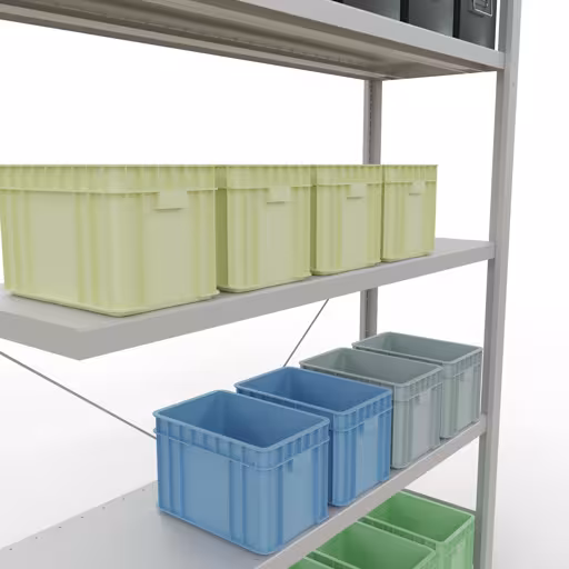 Abbildung Nr 7 des Artikels Stecksystem Anbauregal 2000x1300x400 mm, Typ 250 kg, lichtgrau aus der Produktgruppe Stecksystem von der Marke Schulte Lagertechnik