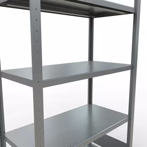 Abbildung Nr 9 des Artikels Grundregal, Fachbodenregal Stecksystem MULTIplus330, 2000 x 1000 x 500 mm (HxBxT), 5 Fachböden, Längenriegel, verzinkt aus der Produktgruppe Stecksystem von der Marke Schulte Lagertechnik
