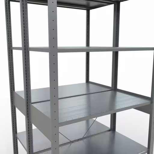Abbildung Nr 12 des Artikels Grundregal, Doppelregal, Fachbodenregal Stecksystem MULTIplus150, 2500 x 1000 x (2x500) mm (HxBxT), 2x6 Fachböden, Kreuzstrebe, verzinkt aus der Produktgruppe Fachbodenregale von der Marke Schulte Lagertechnik