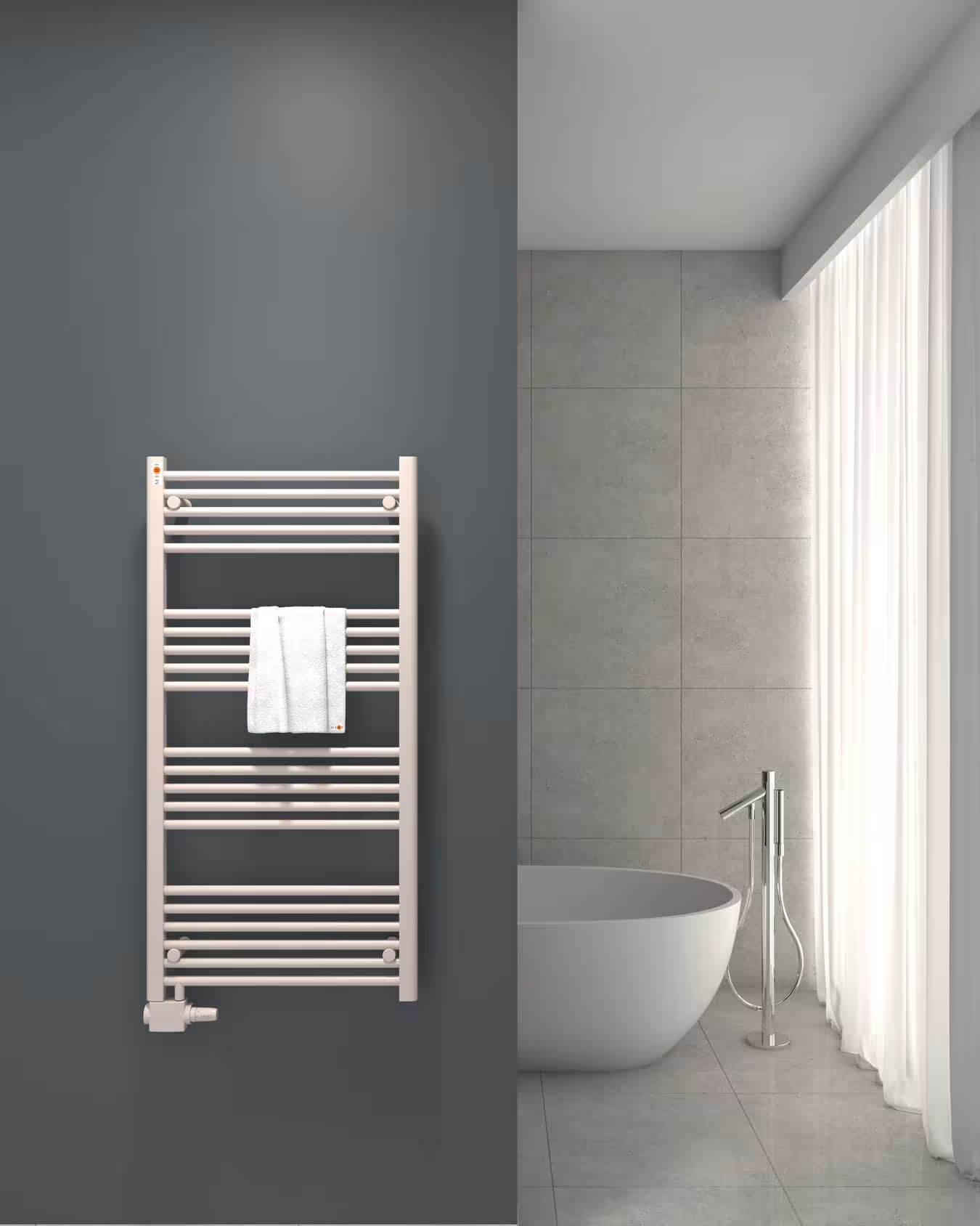 MERT Austausch Badheizkörper weiß gerade, versetzer Mittelanschluss links oder rechts unten Typ Größe: 600x1200 mm aus der Kategorie Austausch-Heizkörper mit der Artikelnr. 1-60x120-AU-50