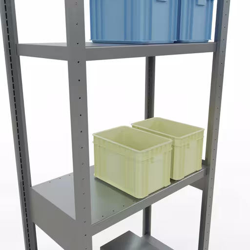 Abbildung Nr 13 des Artikels Grundregal, Fachbodenregal Stecksystem MULTIplus250, 3000 x 750 x 400 mm (HxBxT), 7 Fachböden, Längenriegel, verzinkt aus der Produktgruppe Stecksystem von der Marke Schulte Lagertechnik