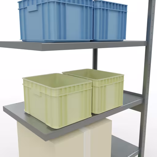 Produktbild Nr 12 des Artikels Anbauregal, Fachbodenregal Stecksystem MULTIplus250, 2500 x 1000 x 600 mm (HxBxT), 6 Fachböden, Längenriegel, verzinkt Abbildung Nr 12 des Artikels Anbauregal, Fachbodenregal Stecksystem MULTIplus250, 2500 x 1000 x 600 mm (HxBxT), 6 Fachböden, Längenriegel, verzinkt aus der Produktgruppe Stecksystem von der Marke Schulte Lagertechnik