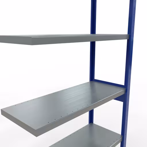 Abbildung Nr 9 des Artikels Anbauregal, Fachbodenregal Stecksystem MULTIplus250, 2500 x 1000 x 400 mm (HxBxT), 6 Fachböden, Längenriegel, RAL 5010 enzianblau/verzinkt aus der Produktgruppe Stecksystem von der Marke Schulte Lagertechnik