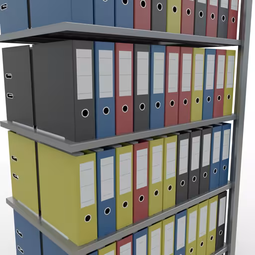 Abbildung Nr 14 des Artikels Anbauregal, Büro-Fachbodenregal Stecksystem MULTIplus150, 2300 x 1000 x 600 mm (HxBxT), 7 Fachböden, Längenriegel, verzinkt, ohne Mittelanschlag aus der Produktgruppe Büroregale von der Marke Schulte Lagertechnik