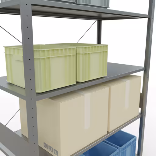 Andere Ansicht des Artikels Stecksystem Grundregal 3000x1300x600 mm, Typ 150 kg, verzinkt aus der Kategorie Stecksystem