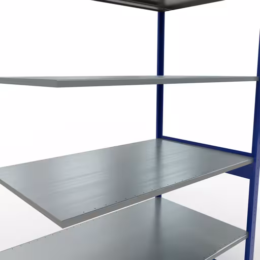 Anbauregal, Fachbodenregal Stecksystem MULTIplus150, 2500 x 1300 x 800 mm (HxBxT), 6 Fachböden, Längenriegel, RAL 5010 enzianblau/verzinkt von Schulte Lagertechnik mit der Artikelnr. 12786-130-LR-B