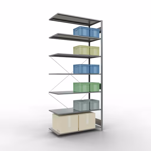 Produktbild Nr.11 des Artikels Stecksystem Anbauregal 3000x1300x600 mm, Typ 150 kg, verzinkt aus der Produktreihe Stecksystem von der Marke Schulte Lagertechnik
