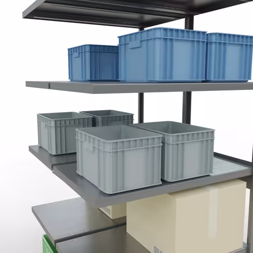 Anbauregal, Doppelregal, Fachbodenregal Stecksystem MULTIplus250, 2500 x 1000 x (2x600) mm (HxBxT), 2x6 Fachböden, Kreuzstrebe, verzinkt von der Marke Schulte Lagertechnik aus der Produktreihe Fachbodenregale