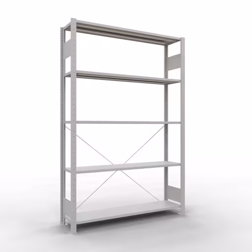 Stecksystem Grundregal 2000x1300x300 mm, Typ 150 kg, lichtgrau von Schulte Lagertechnik mit der Artikelnr. 32630-130