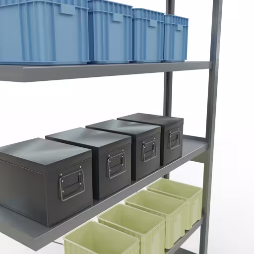 Produktbild Nr 14 des Artikels Stecksystem Anbauregal 2500x1300x300 mm, Typ 250 kg, verzinkt Abbildung Nr 14 des Artikels Stecksystem Anbauregal 2500x1300x300 mm, Typ 250 kg, verzinkt aus der Produktgruppe Stecksystem von der Marke Schulte Lagertechnik