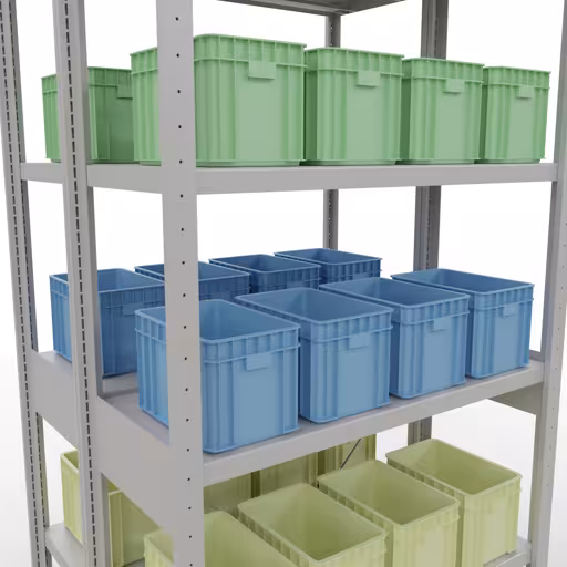 Grundregal, Doppelregal, Fachbodenregal Stecksystem MULTIplus250, 2500 x 1000 x (2x400) mm (HxBxT), 2x6 Fachböden, Kreuzstrebe, RAL 7035 lichtgrau von der Marke Schulte Lagertechnik aus der Produktreihe Fachbodenregale