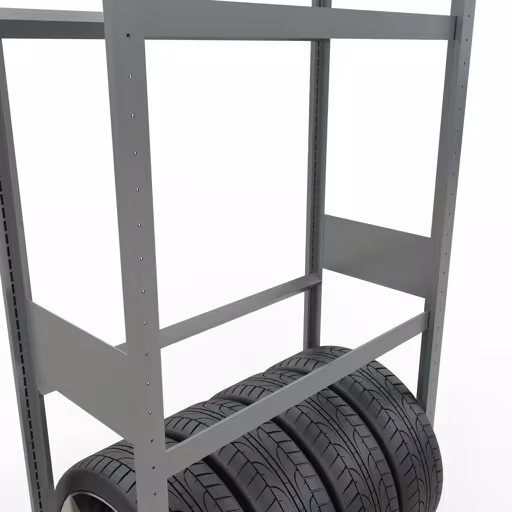 Abbildung Nr 13 des Artikels Grundregal, Räder-/Reifenregal, 3500 x 900 x 400 mm, verzinkt, 5 Lagerebenen á 150 kg Fachlast pro Ebene aus der Produktgruppe Fachbodenregale von der Marke Schulte Lagertechnik