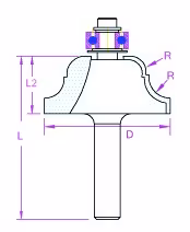 Profilfräser B mit Kugellager D 38,1 mm, L 49,3 mm, L2 17,5 mm von der Marke PROJAHN aus der Produktreihe Maschinenzubehör