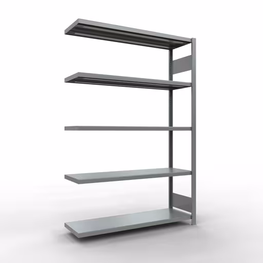 Anbauregal, Fachbodenregal Stecksystem MULTIplus250, 2000 x 1300 x 400 mm (HxBxT), 5 Fachböden, Längenriegel, verzinkt von der Marke Schulte Lagertechnik aus der Produktreihe Stecksystem