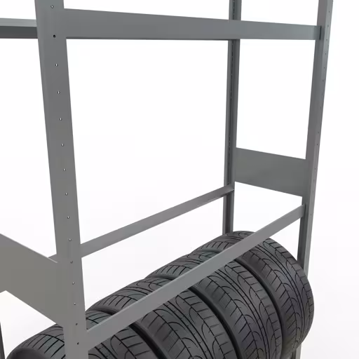 Produktbild Nr 10 des Artikels Grundregal, Räder-/Reifenregal, 3500 x 1200 x 400 mm, verzinkt, 5 Lagerebenen á 150 kg Fachlast pro Ebene Abbildung Nr 10 des Artikels Grundregal, Räder-/Reifenregal, 3500 x 1200 x 400 mm, verzinkt, 5 Lagerebenen á 150 kg Fachlast pro Ebene aus der Produktgruppe Fachbodenregale von der Marke Schulte Lagertechnik