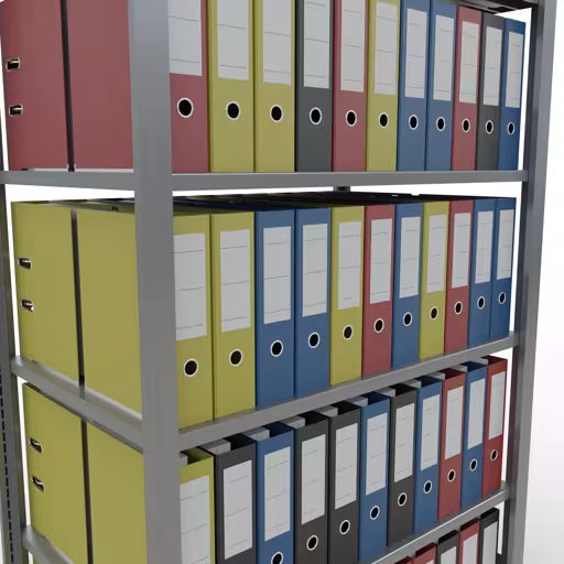 Produktbild Nr 16 des Artikels Grundregal, Büro-Fachbodenregal Stecksystem MULTIplus150, 2000 x 1000 x 600 mm (HxBxT), 6 Fachböden, Längenriegel, verzinkt, ohne Mittelanschlag Abbildung Nr 16 des Artikels Grundregal, Büro-Fachbodenregal Stecksystem MULTIplus150, 2000 x 1000 x 600 mm (HxBxT), 6 Fachböden, Längenriegel, verzinkt, ohne Mittelanschlag aus der Produktgruppe Büroregale von der Marke Schulte Lagertechnik