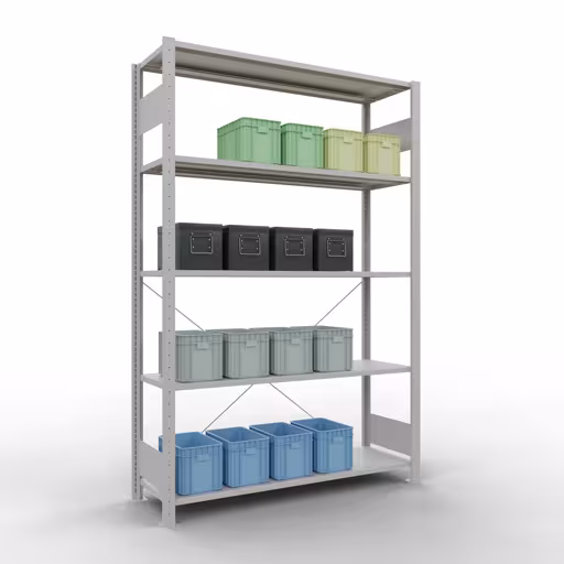Produktbild Nr.6 des Artikels Stecksystem Grundregal 2000x1300x400 mm, Typ 150 kg, lichtgrau aus der Produktreihe Stecksystem von der Marke Schulte Lagertechnik