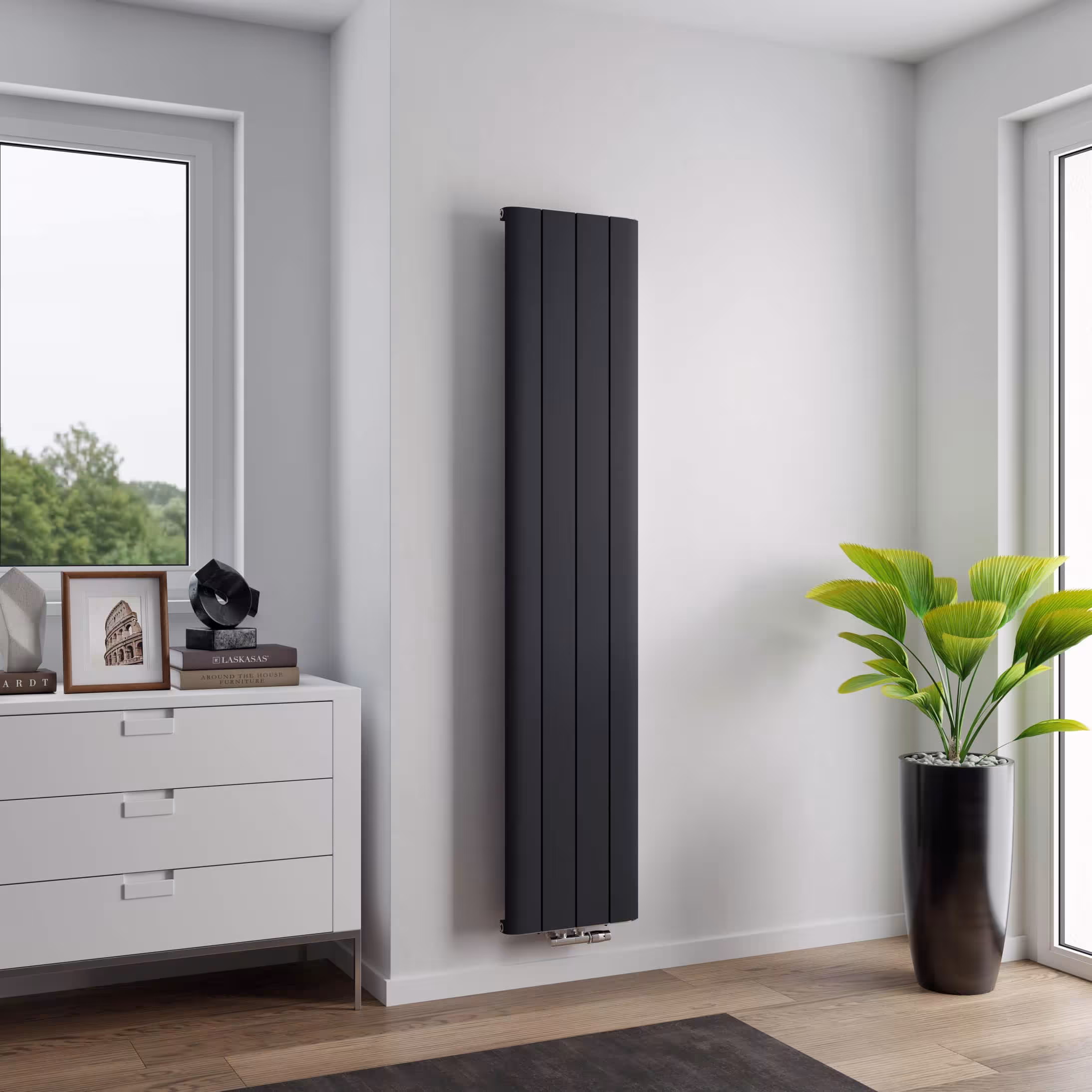Ximax Aluminiumheizkörper Trigo Mittenanschluss Anthrazit Struktur Typ Größe: 1800x375 mm aus der Kategorie Aluminium-Heizkörper mit der Artikelnr. 11646