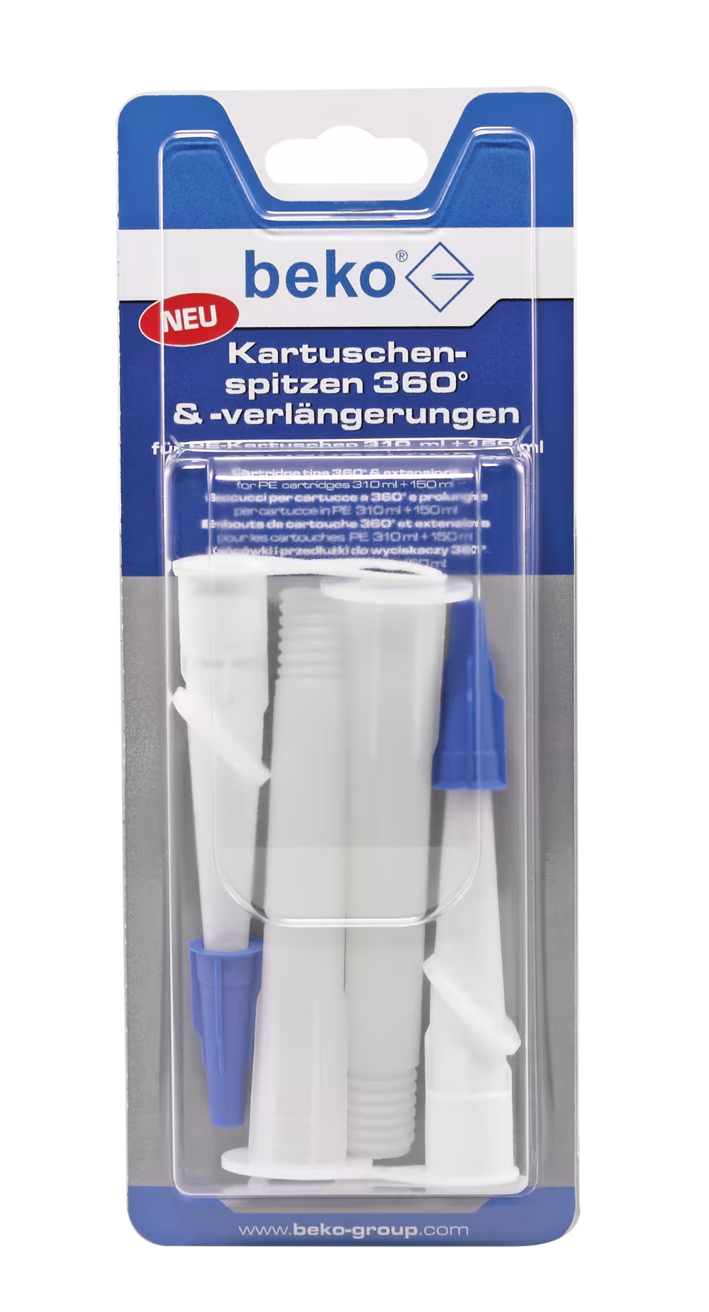 Kartuschenspitzen 360° & -verlängerungen, im Blisterkarton aus der Kategorie Zubehör Dichtstoffe mit der Artikelnr. 906 310 006