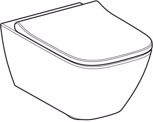 Geberit Smyle Set Wand-WC eckig, mit WC-Sitz Tiefspüler, Rimfree, geschlossene Form, weiß