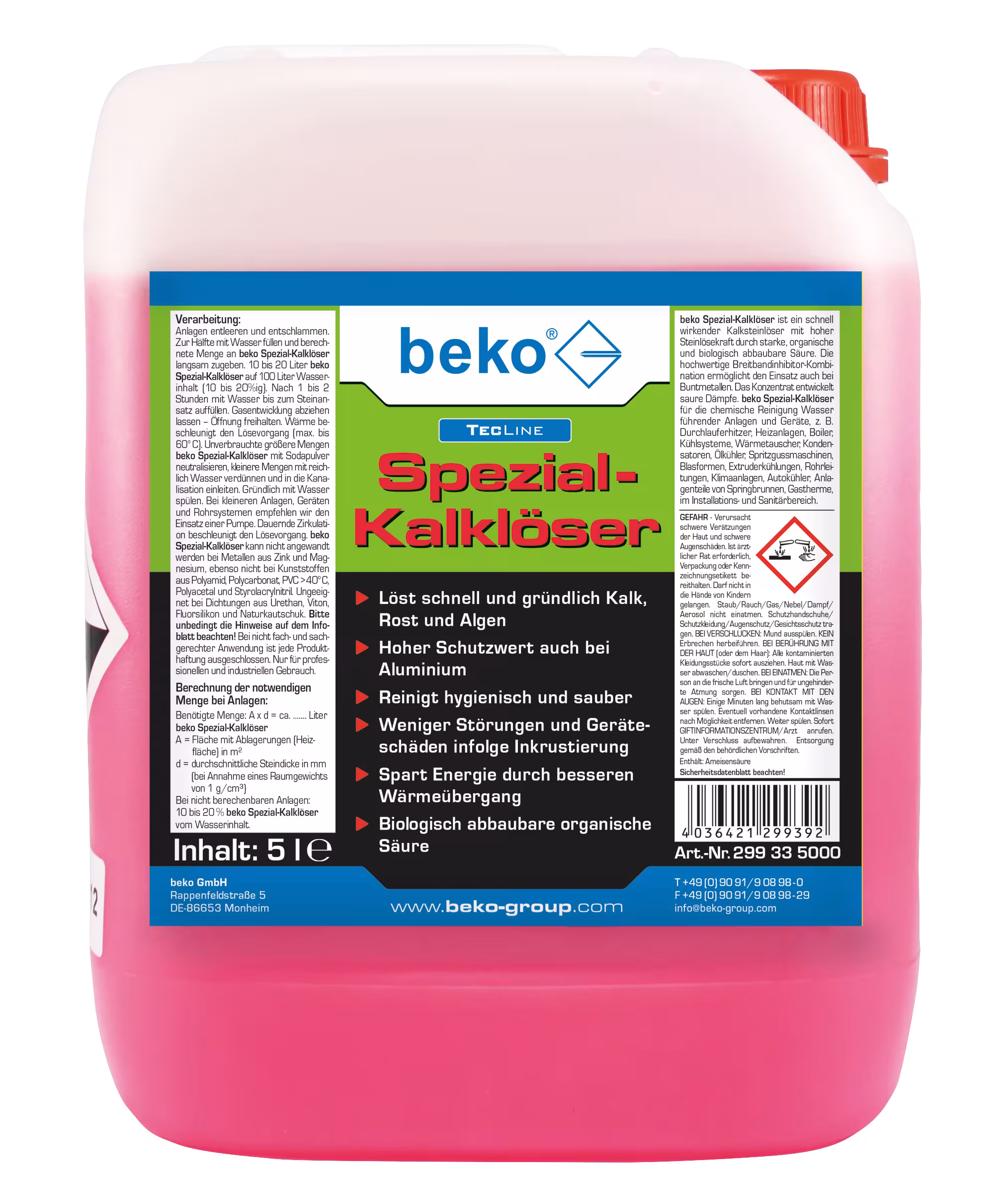 TecLine Spezial-Kalklöser 5 l Kanister aus der Kategorie Sanitärreiniger mit der Artikelnr. 299 33 5000