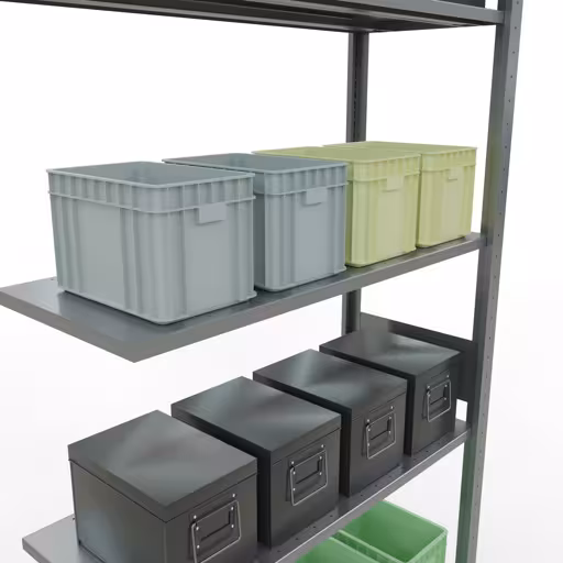 Produktbild Nr.7 des Artikels Anbauregal, Fachbodenregal Stecksystem MULTIplus150, 3000 x 1000 x 400 mm (HxBxT), 7 Fachböden, Längenriegel, verzinkt aus der Produktreihe Stecksystem von der Marke Schulte Lagertechnik