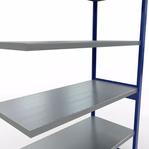 Abbildung Nr 15 des Artikels Anbauregal, Fachbodenregal Stecksystem MULTIplus250, 2500 x 1300 x 600 mm (HxBxT), 6 Fachböden, Längenriegel, RAL 5010 enzianblau/verzinkt aus der Produktgruppe Stecksystem von der Marke Schulte Lagertechnik
