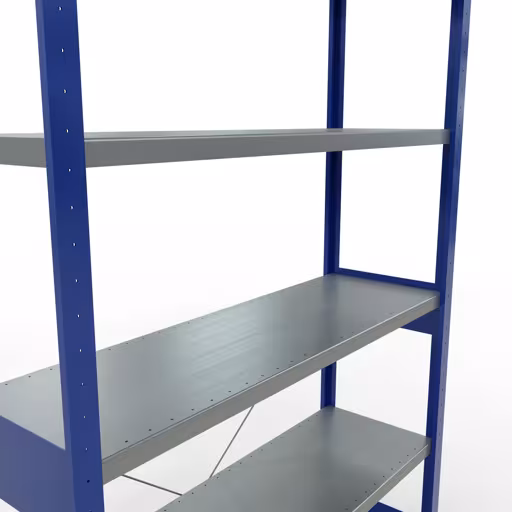 Abbildung Nr 11 des Artikels Grundregal, Fachbodenregal Stecksystem MULTIplus250, 2500 x 1300 x 400 mm (HxBxT), 6 Fachböden, Kreuzstrebe, RAL 5010 enzianblau/verzinkt aus der Produktgruppe Stecksystem von der Marke Schulte Lagertechnik