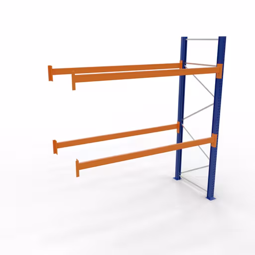Palettenanbauregal 1 Feld 2700 mm - 4000x1100mm,HxT,4 Holme (2400kg) von der Marke Schulte Lagertechnik aus der Produktreihe Palettenregale