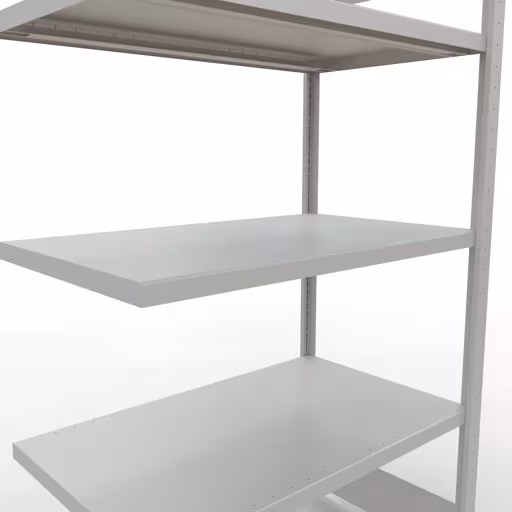 Abbildung Nr 15 des Artikels Anbauregal, Fachbodenregal Stecksystem MULTIplus330, 2000 x 1000 x 600 mm (HxBxT), 5 Fachböden, Längenriegel, RAL 7035 lichtgrau aus der Produktgruppe Stecksystem von der Marke Schulte Lagertechnik