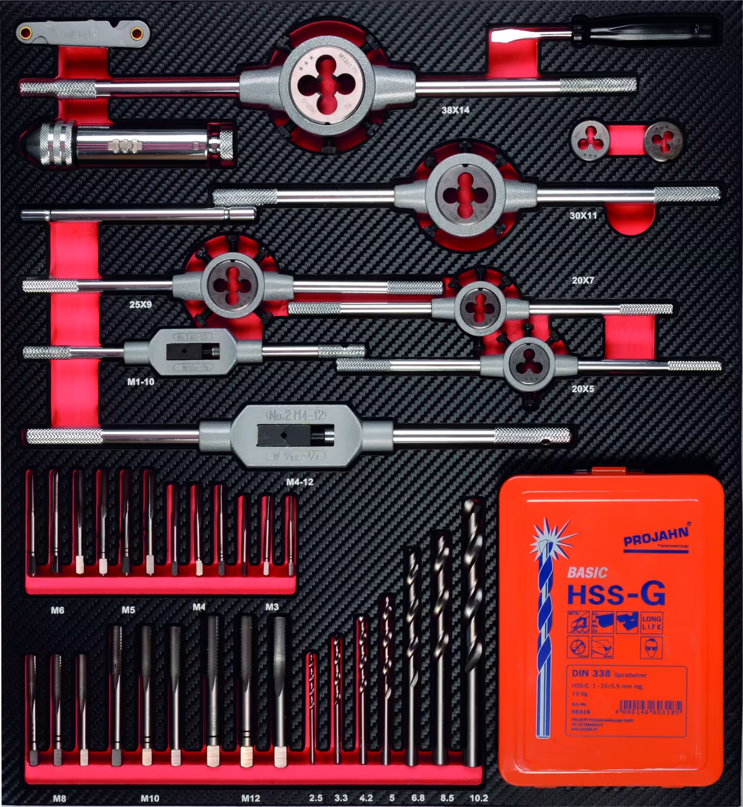 Einlage Gewindeschneidwerkzeuge Typ Variante: Gewindeschneidwerkzeug Einlage 64 teilig aus der Kategorie Ordnungssysteme & Werkstattwagen mit der Artikelnr. 5999-361