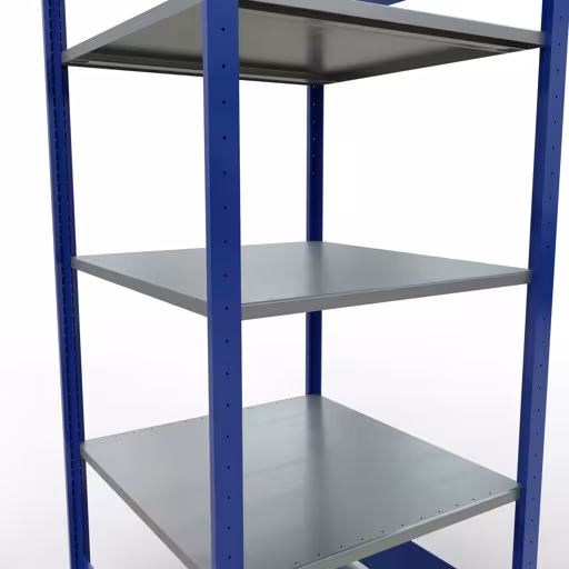 Produktbild Nr.12 des Artikels Grundregal, Fachbodenregal Stecksystem MULTIplus150, 2000 x 750 x 800 mm (HxBxT), 5 Fachböden, Längenriegel, RAL 5010 enzianblau/verzinkt/verzinkt aus der Produktreihe Stecksystem von der Marke Schulte Lagertechnik
