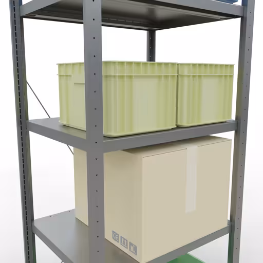 Abbildung Nr 13 des Artikels Grundregal, Fachbodenregal Stecksystem MULTIplus250, 2000 x 750 x 600 mm (HxBxT), 5 Fachböden, Kreuzstrebe, verzinkt aus der Produktgruppe Stecksystem von der Marke Schulte Lagertechnik