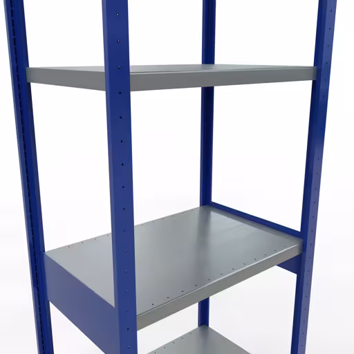 Grundregal, Fachbodenregal Stecksystem MULTIplus250, 3000 x 750 x 500 mm (HxBxT), 7 Fachböden, Längenriegel, RAL 5010 enzianblau/verzinkt/verzinkt von Schulte Lagertechnik mit der Artikelnr. 12952-75-LR-B
