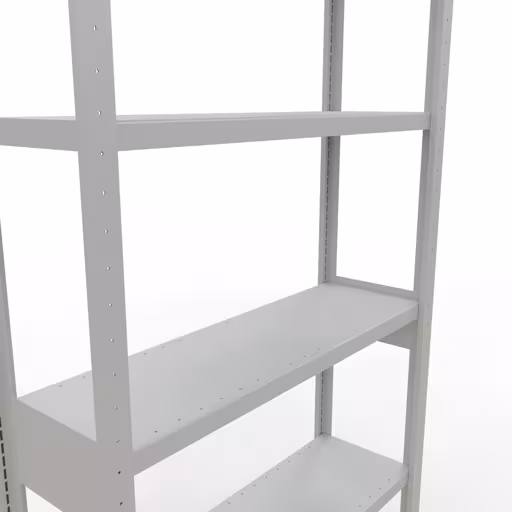 Abbildung Nr 12 des Artikels Grundregal, Fachbodenregal Stecksystem MULTIplus330, 2500 x 1000 x 300 mm (HxBxT), 6 Fachböden, Längenriegel, RAL 7035 lichtgrau aus der Produktgruppe Stecksystem von der Marke Schulte Lagertechnik