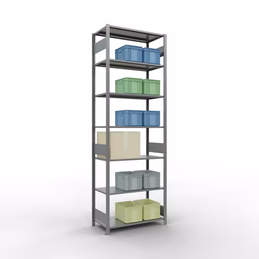 Abbildung Nr 13 des Artikels Grundregal, Fachbodenregal Stecksystem MULTIplus85, 3000 x 1000 x 500 mm (HxBxT), 7 Fachböden, Längenriegel, verzinkt aus der Produktgruppe Stecksystem von der Marke Schulte Lagertechnik