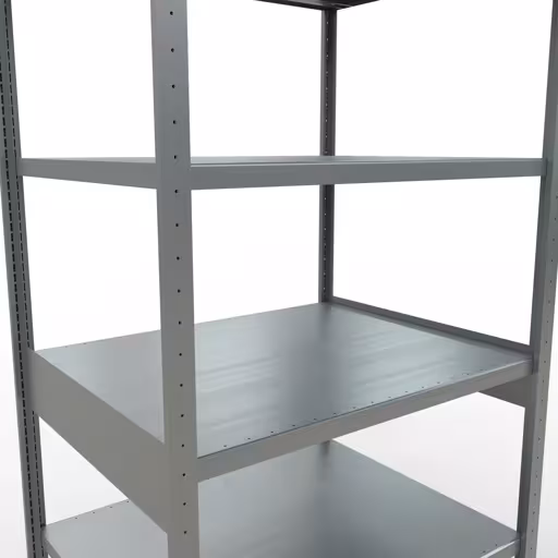 Andere Ansicht des Artikels Grundregal, Fachbodenregal Stecksystem MULTIplus250, 2500 x 1000 x 800 mm (HxBxT), 6 Fachböden, Kreuzstrebe, verzinkt aus der Kategorie Stecksystem