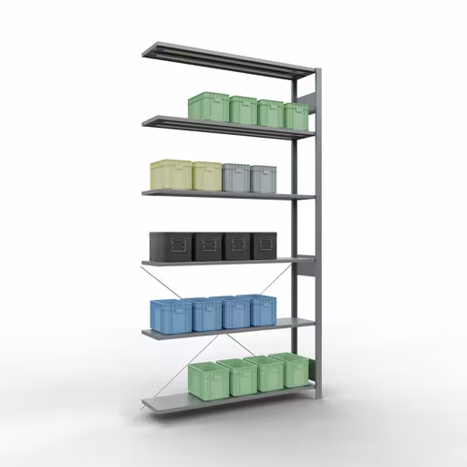 Produktbild Nr.6 des Artikels Stecksystem Anbauregal 2500x1300x300 mm, Typ 150 kg, verzinkt aus der Produktreihe Stecksystem von der Marke Schulte Lagertechnik