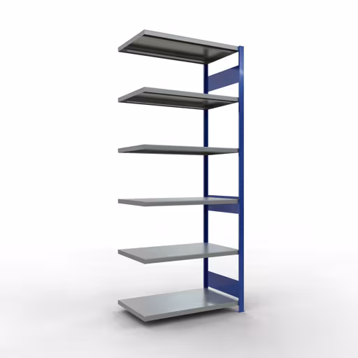 Abbildung Nr 9 des Artikels Anbauregal, Fachbodenregal Stecksystem MULTIplus250, 2500 x 1000 x 600 mm (HxBxT), 6 Fachböden, Längenriegel, RAL 5010 enzianblau/verzinkt aus der Produktgruppe Stecksystem von der Marke Schulte Lagertechnik