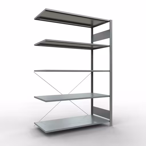 Stecksystem Anbauregal 2000x1300x600 mm, Typ 150 kg, verzinkt aus der Kategorie Anbauregal mit der Artikelnummer 12765-130