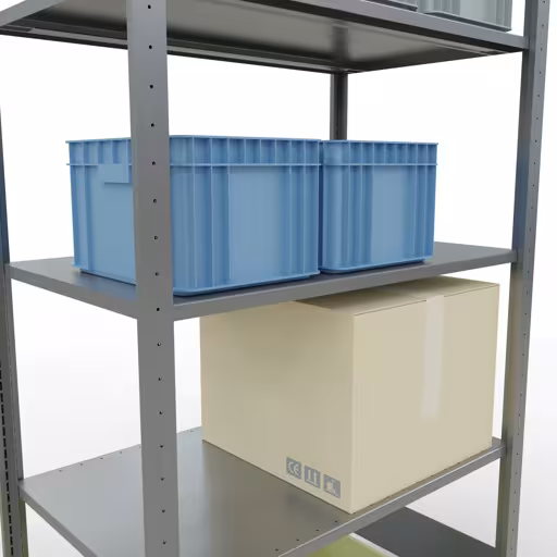 Grundregal, Fachbodenregal Stecksystem MULTIplus150, 2000 x 1000 x 600 mm (HxBxT), 5 Fachböden, Längenriegel, verzinkt von der Marke Schulte Lagertechnik aus der Produktreihe Stecksystem