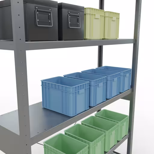 Produktbild Nr 15 des Artikels Stecksystem Grundregal 2500x1300x400 mm, Typ 250 kg, verzinkt Abbildung Nr 15 des Artikels Stecksystem Grundregal 2500x1300x400 mm, Typ 250 kg, verzinkt aus der Produktgruppe Stecksystem von der Marke Schulte Lagertechnik