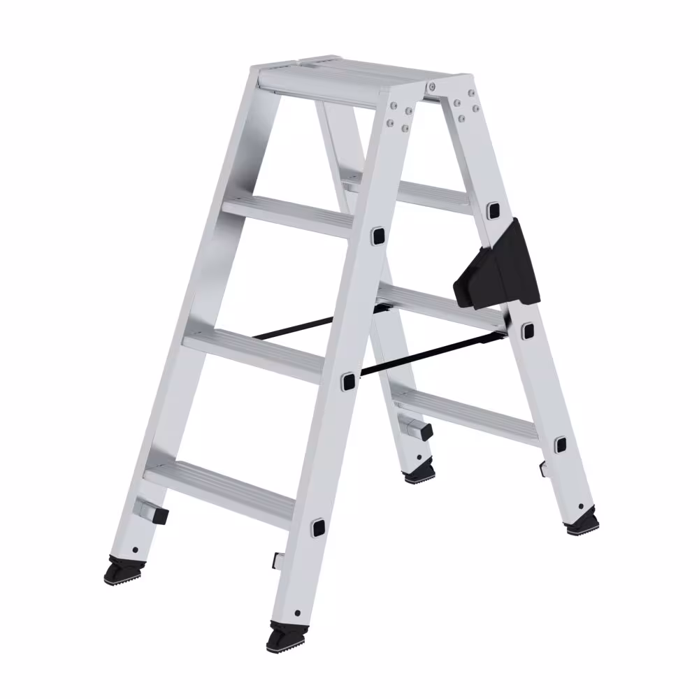 Entdecken Sie Stufen-Stehleiter beidseitig begehbar steckbar 2x4 Stufen aus der Kategorie Stehleitern mit der Artikelnr. 40270 im qpool24 Online Shop