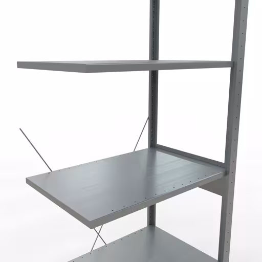 Produktbild Nr.15 des Artikels Anbauregal, Fachbodenregal Stecksystem MULTIplus150, 2500 x 750 x 500 mm (HxBxT), 6 Fachböden, Kreuzstrebe, verzinkt aus der Produktreihe Stecksystem von der Marke Schulte Lagertechnik
