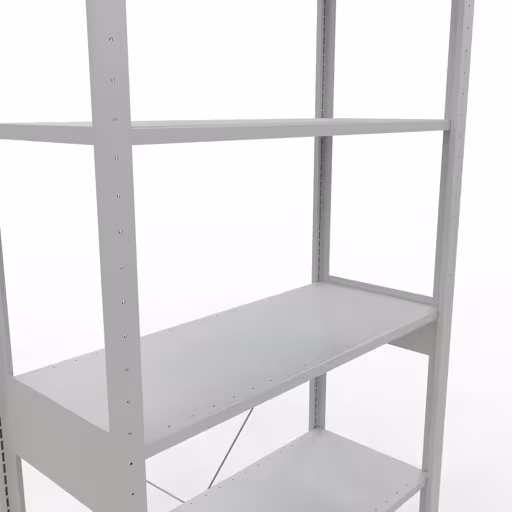Grundregal, Fachbodenregal Stecksystem MULTIplus85, 2500 x 1000 x 400 mm (HxBxT), 6 Fachböden, Kreuzstrebe, RAL 7035 lichtgrau von Schulte Lagertechnik aus der Kategorie Stecksystem