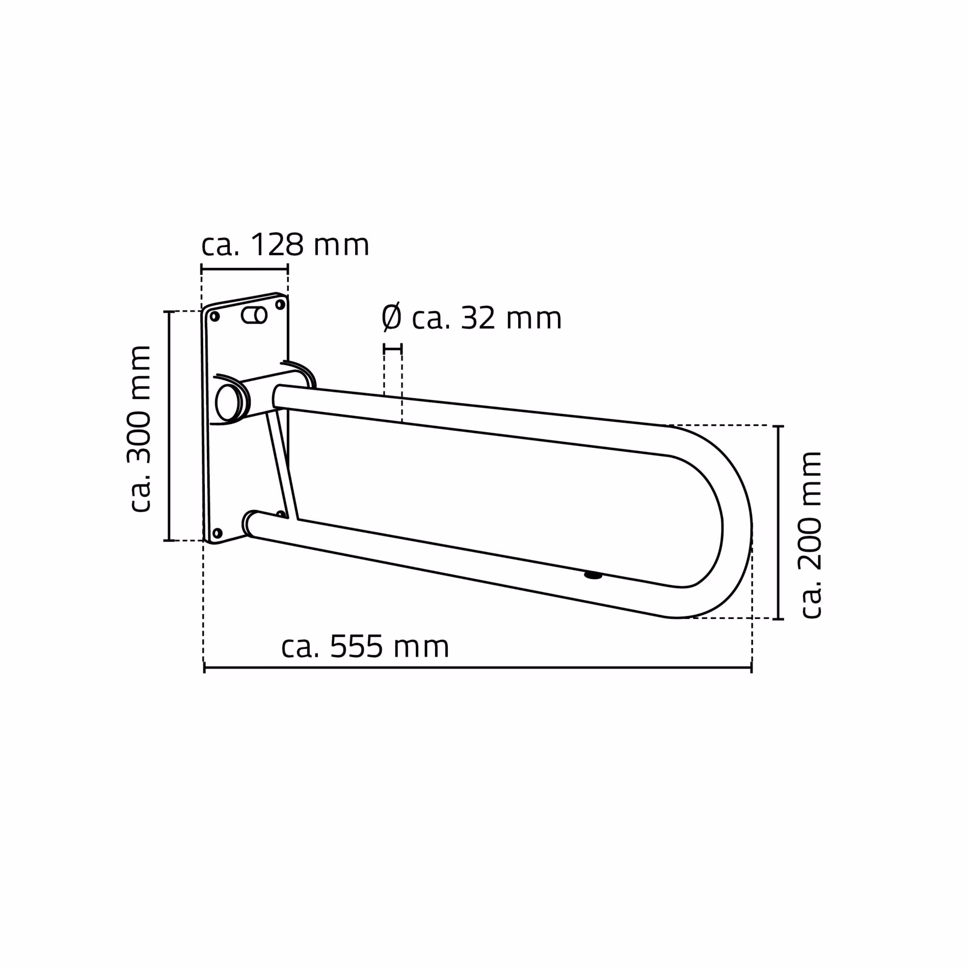 Zusatzbild des Artikels WC-Aufstehbügel Tim ca. 55,5 cm, weiß, klappbar, Stahl Zusatzbild des Artikels WC-Aufstehbügel Tim ca. 55,5 cm, weiß, klappbar, Stahl aus Haltegriffe