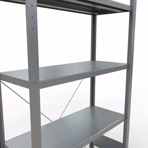 Produktbild Nr 15 des Artikels Grundregal, Fachbodenregal Stecksystem MULTIplus330, 2000 x 1000 x 400 mm (HxBxT), 5 Fachböden, Kreuzstrebe, verzinkt Abbildung Nr 15 des Artikels Grundregal, Fachbodenregal Stecksystem MULTIplus330, 2000 x 1000 x 400 mm (HxBxT), 5 Fachböden, Kreuzstrebe, verzinkt aus der Produktgruppe Stecksystem von der Marke Schulte Lagertechnik