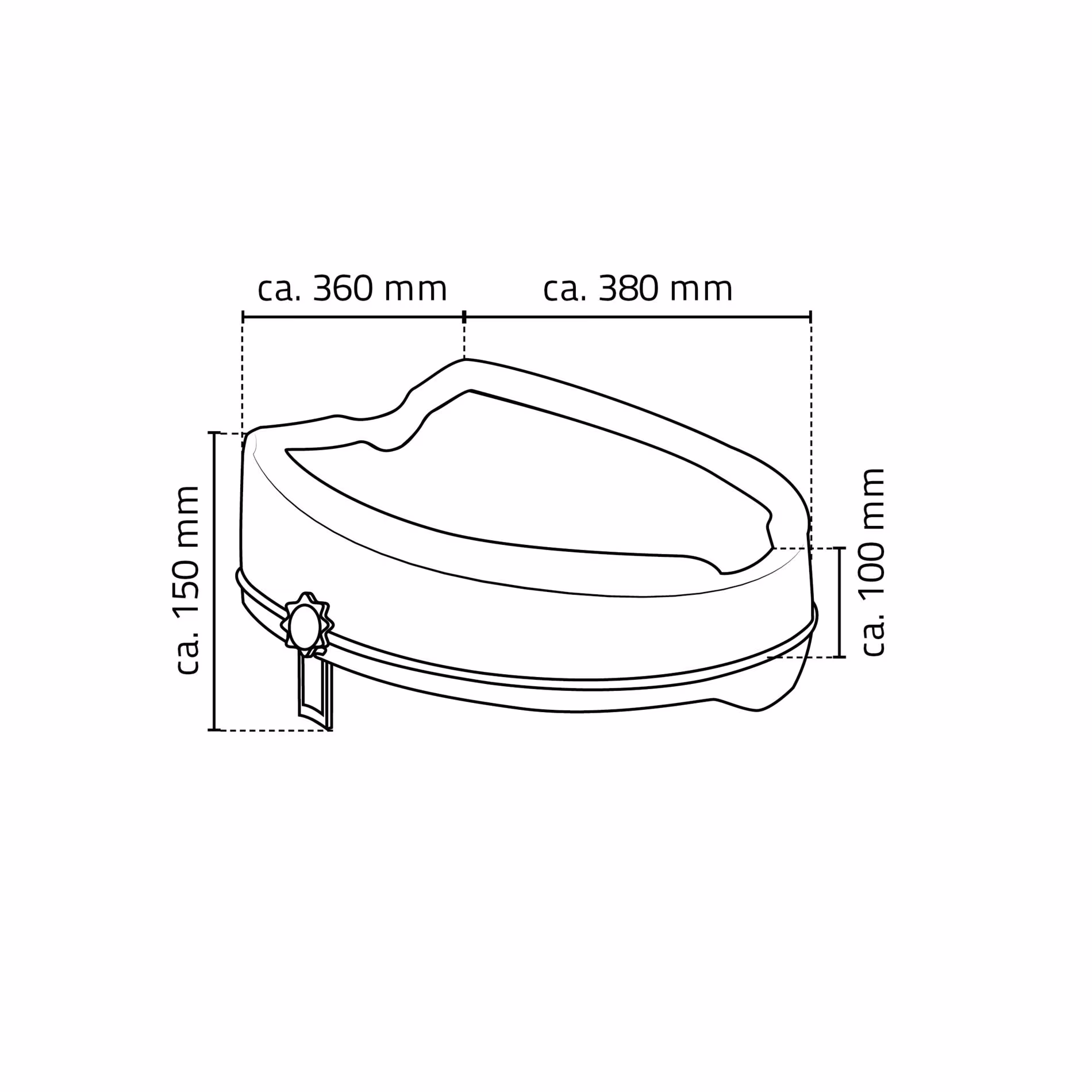 Zusatzbild des Artikels WC-Sitzerhöhung Sam ca. 10 cm, weiß, ohne Deckel, PP aus WC-Sitze